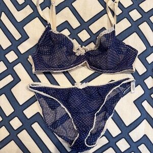 Mimi Holiday Polka Dot Bra Set